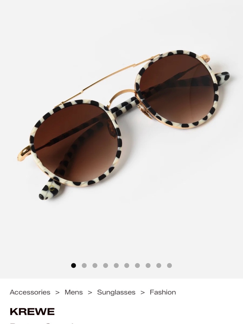 KREWE Porter Domino Print Sunglasses - Black & White